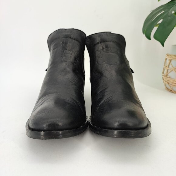 Freda Salvador Women's Black Leather Ankle Booties Size 9.5 - Picture 2 of 8